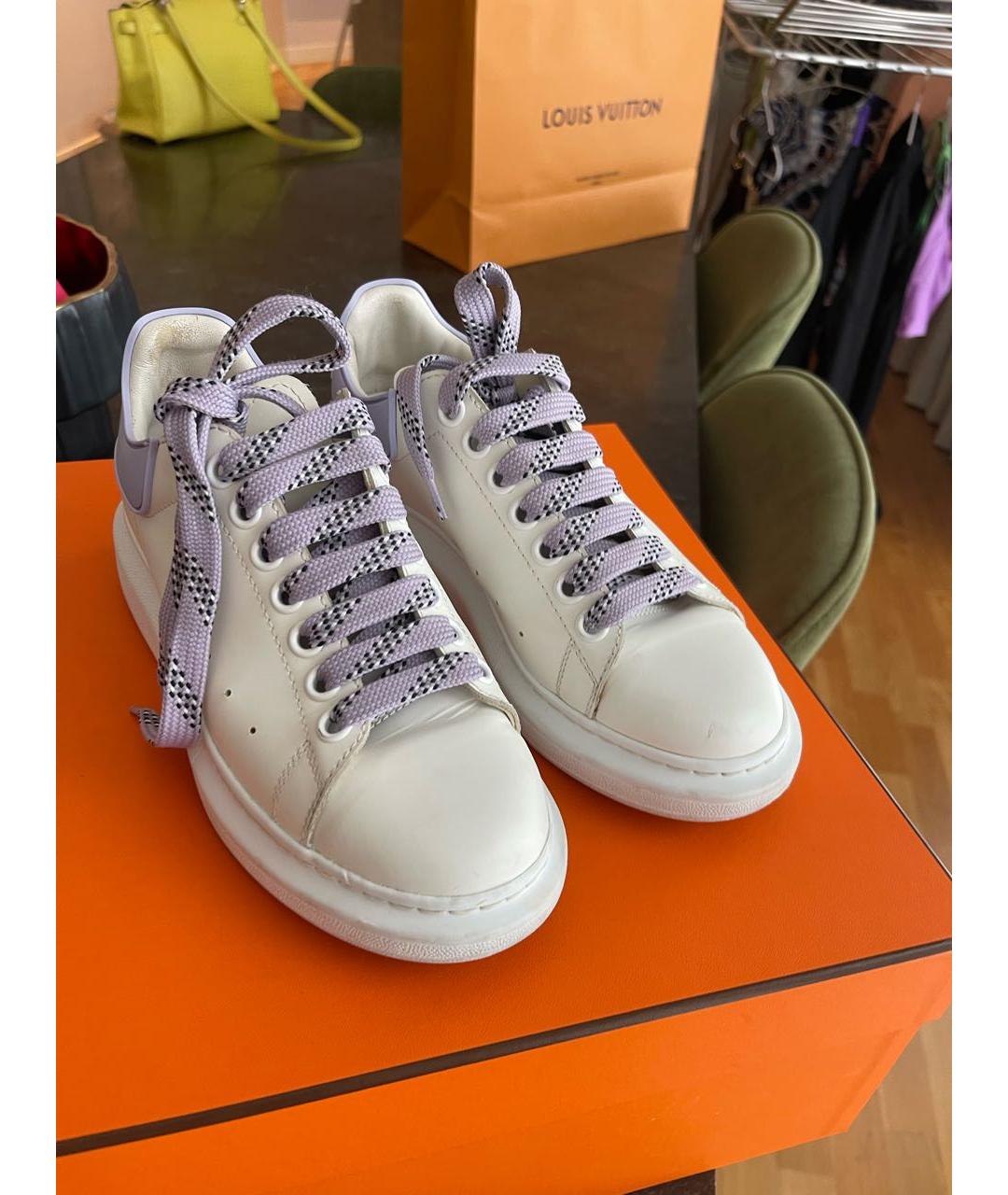 ALEXANDER MCQUEEN Бирюзовые кожаные кеды, фото 5