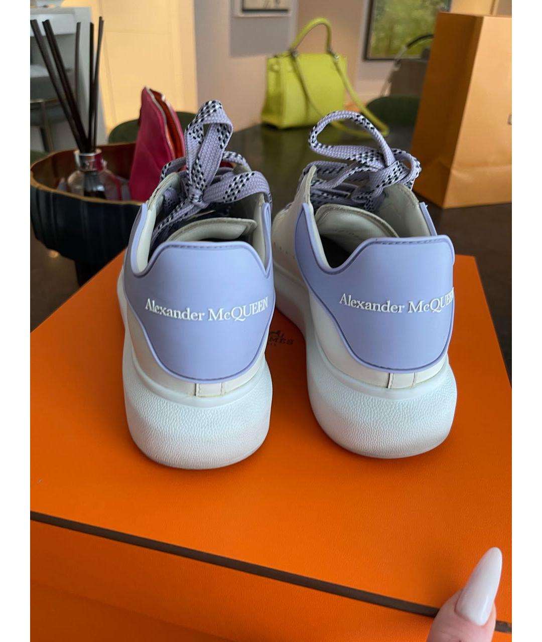 ALEXANDER MCQUEEN Бирюзовые кожаные кеды, фото 3