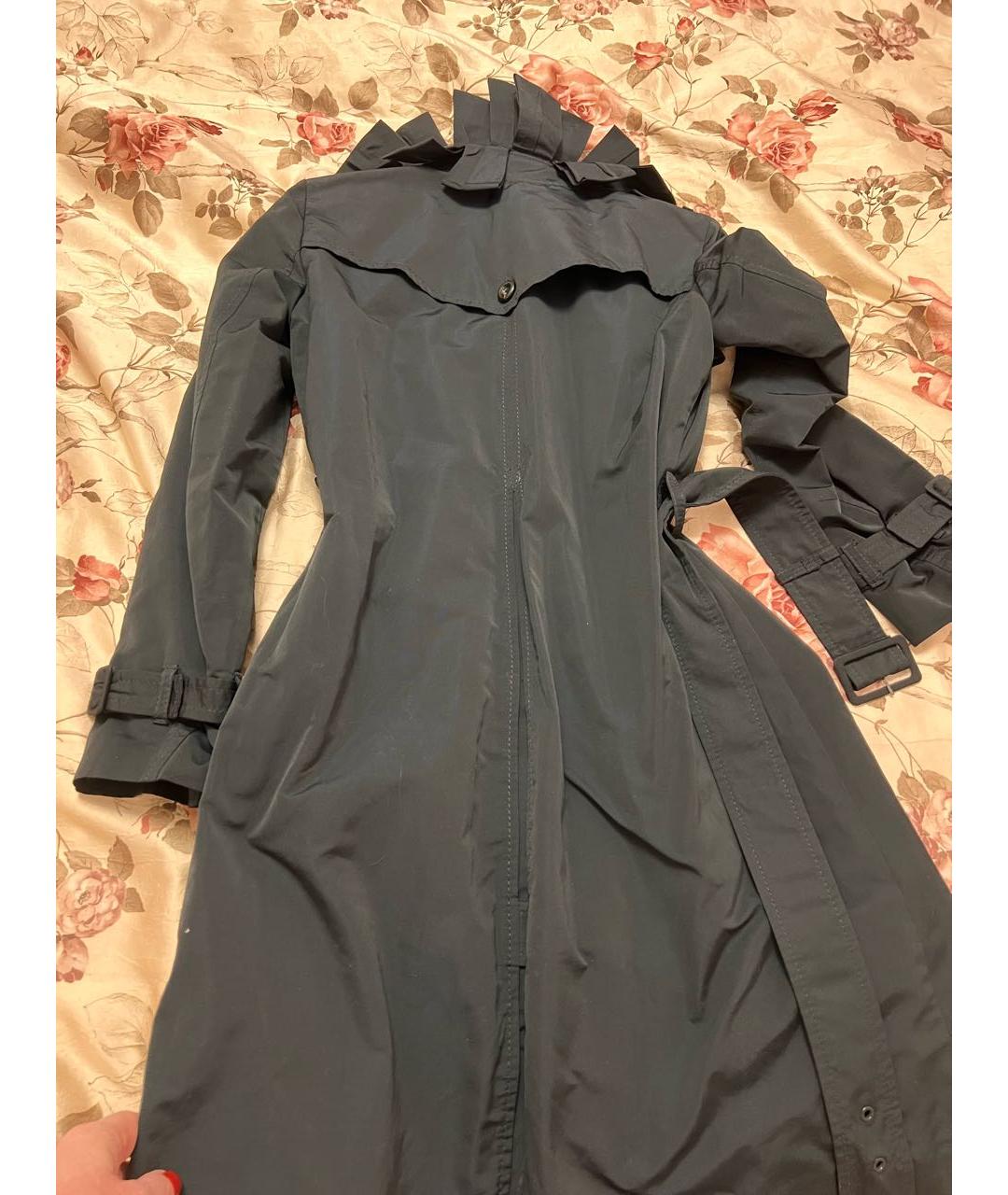 RED VALENTINO Черный хлопковый тренч/плащ, фото 3