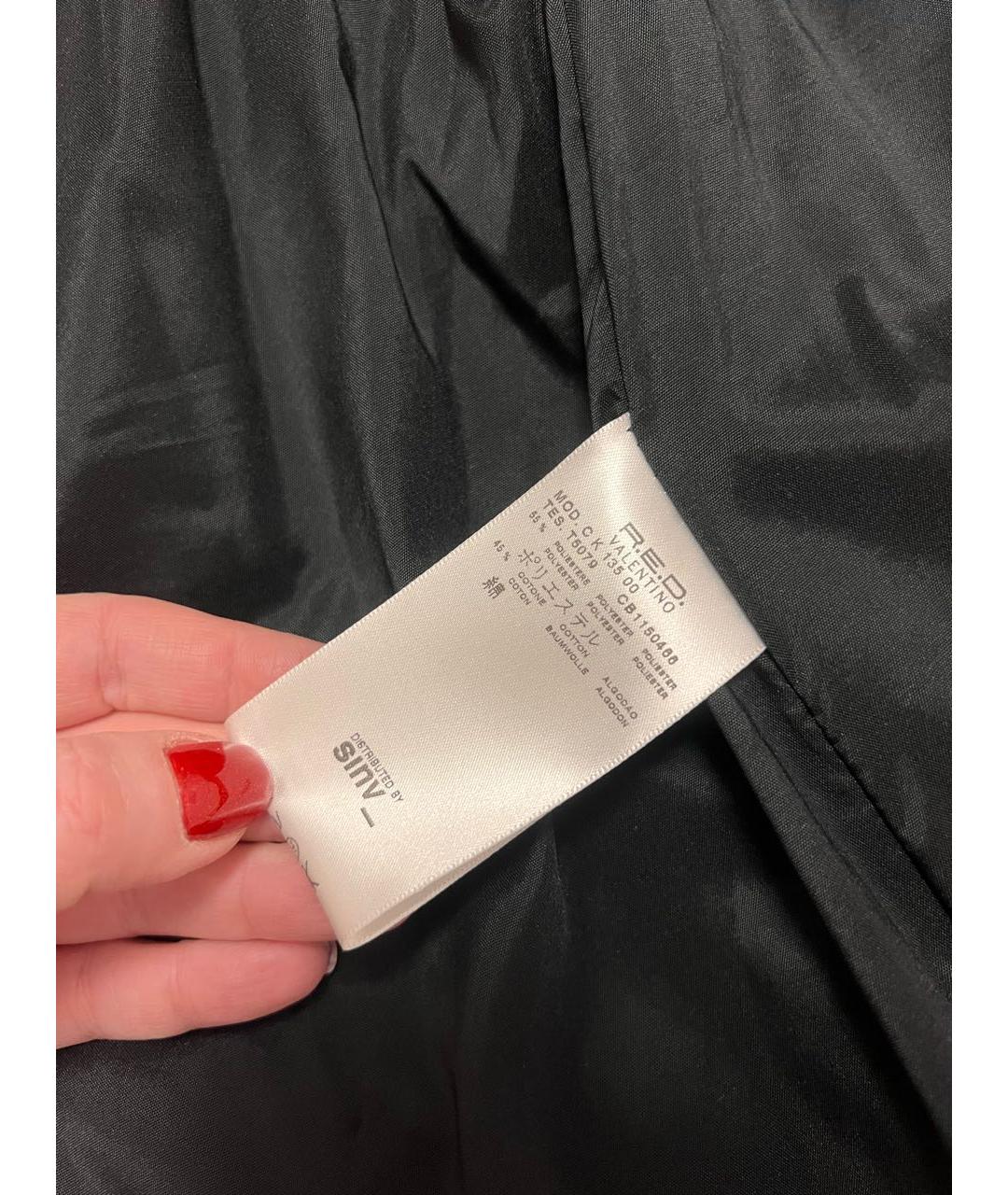 RED VALENTINO Черный хлопковый тренч/плащ, фото 4