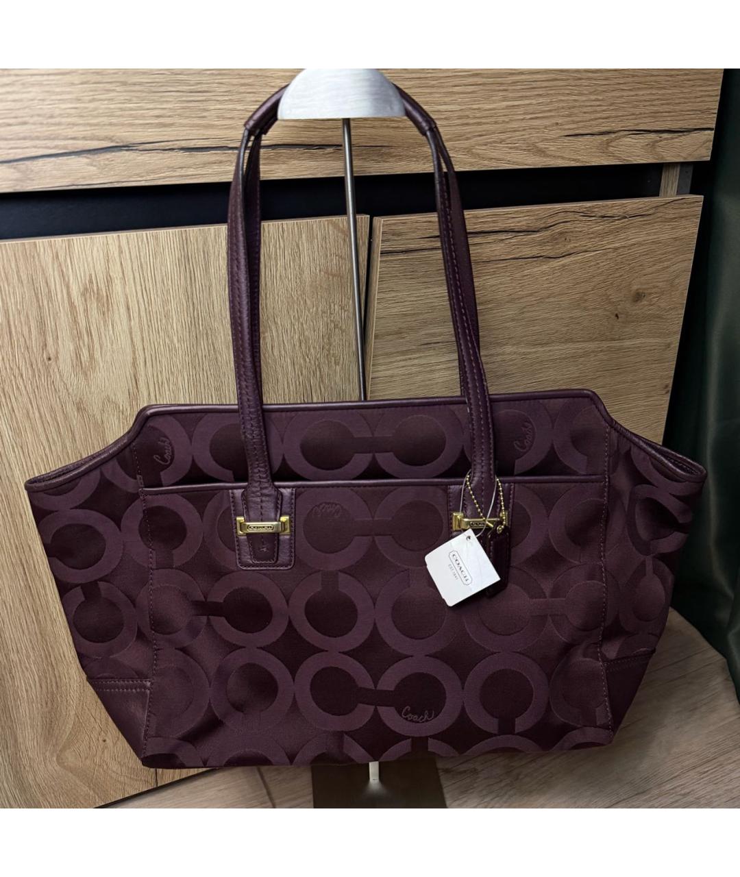 COACH Бордовая сумка тоут, фото 8