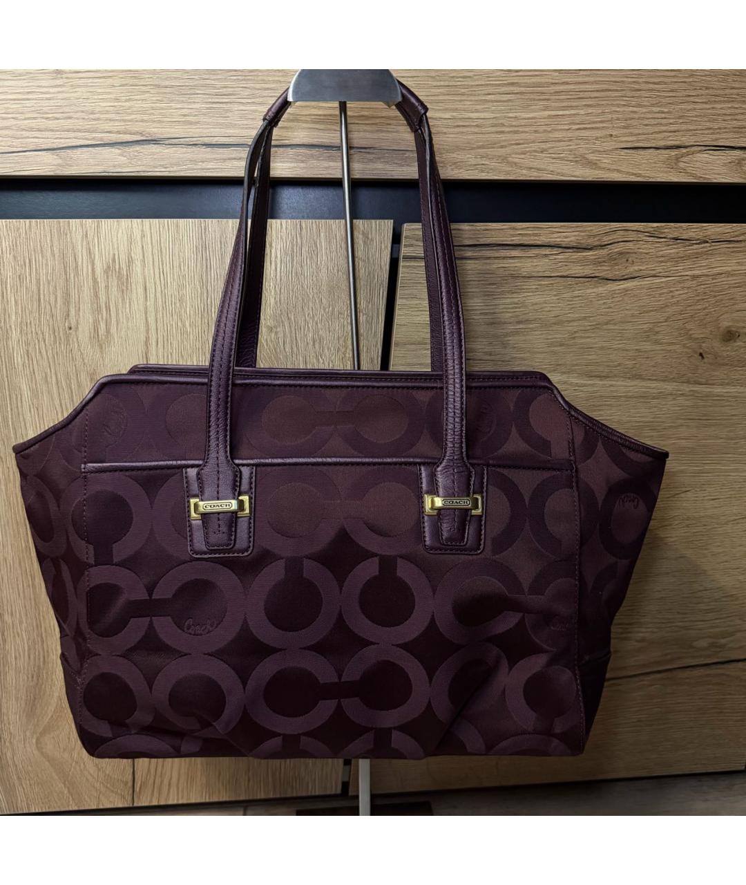 COACH Бордовая сумка тоут, фото 6
