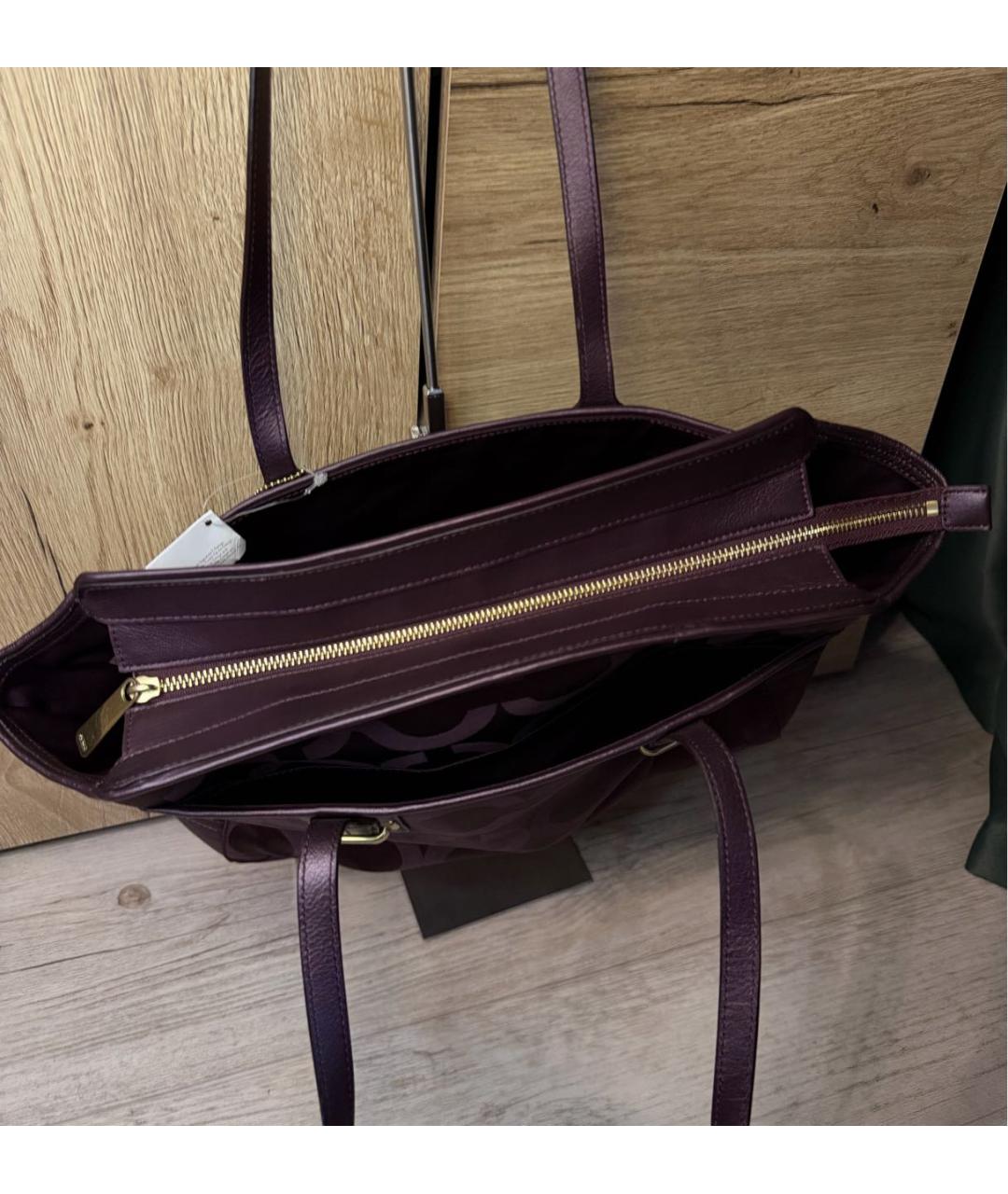 COACH Бордовая сумка тоут, фото 2