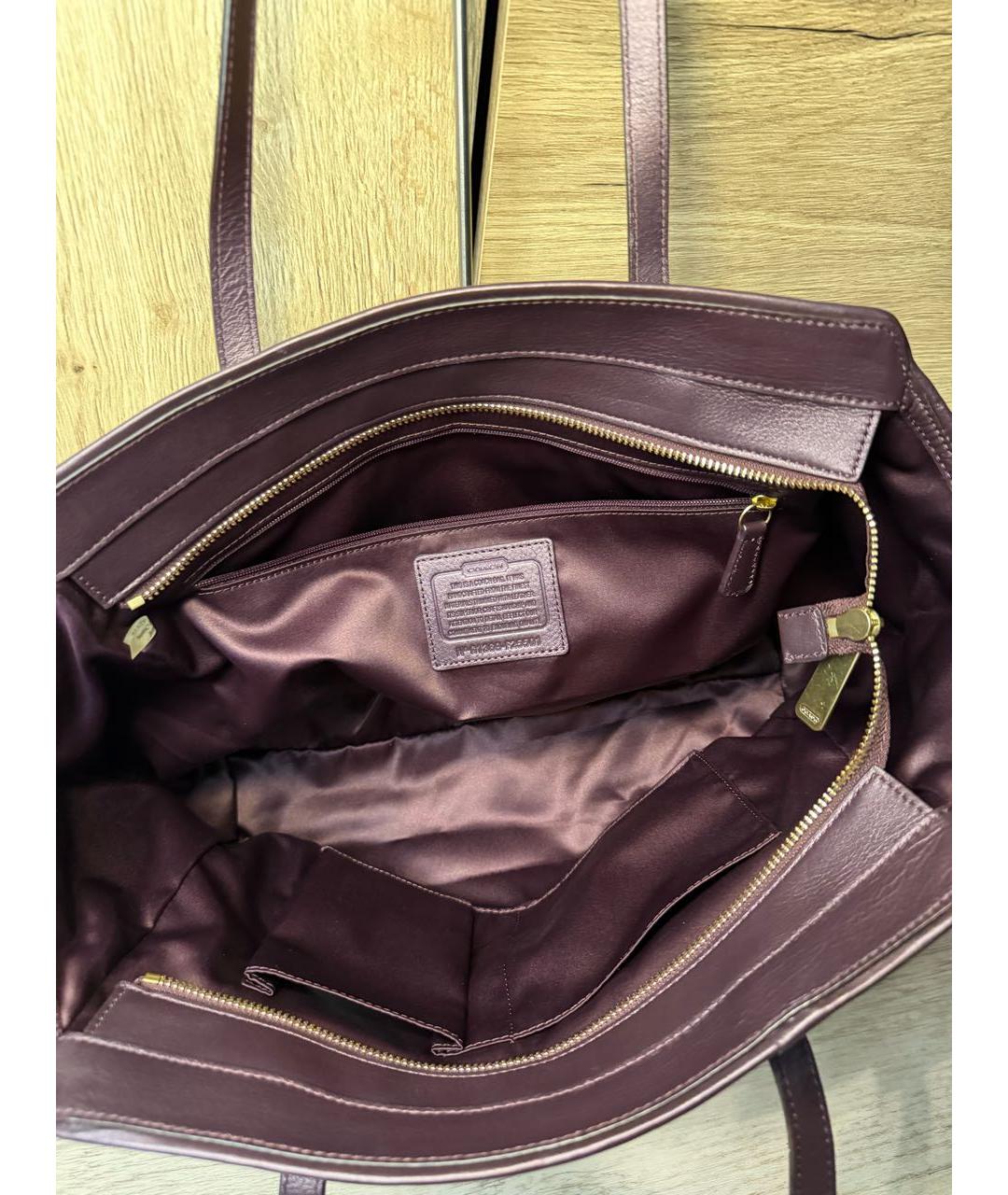 COACH Бордовая сумка тоут, фото 9