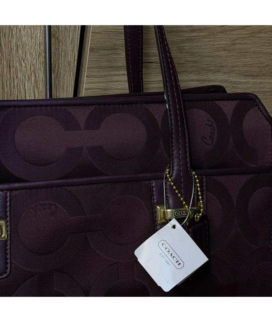 COACH Бордовая сумка тоут, фото 5