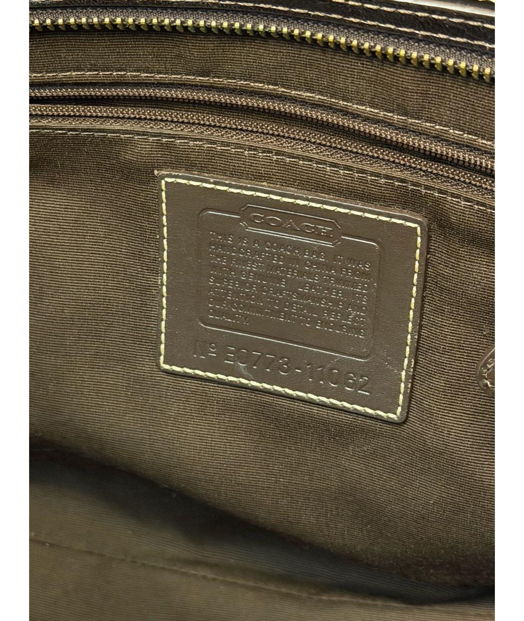 COACH Коричневая сумка с короткими ручками, фото 6