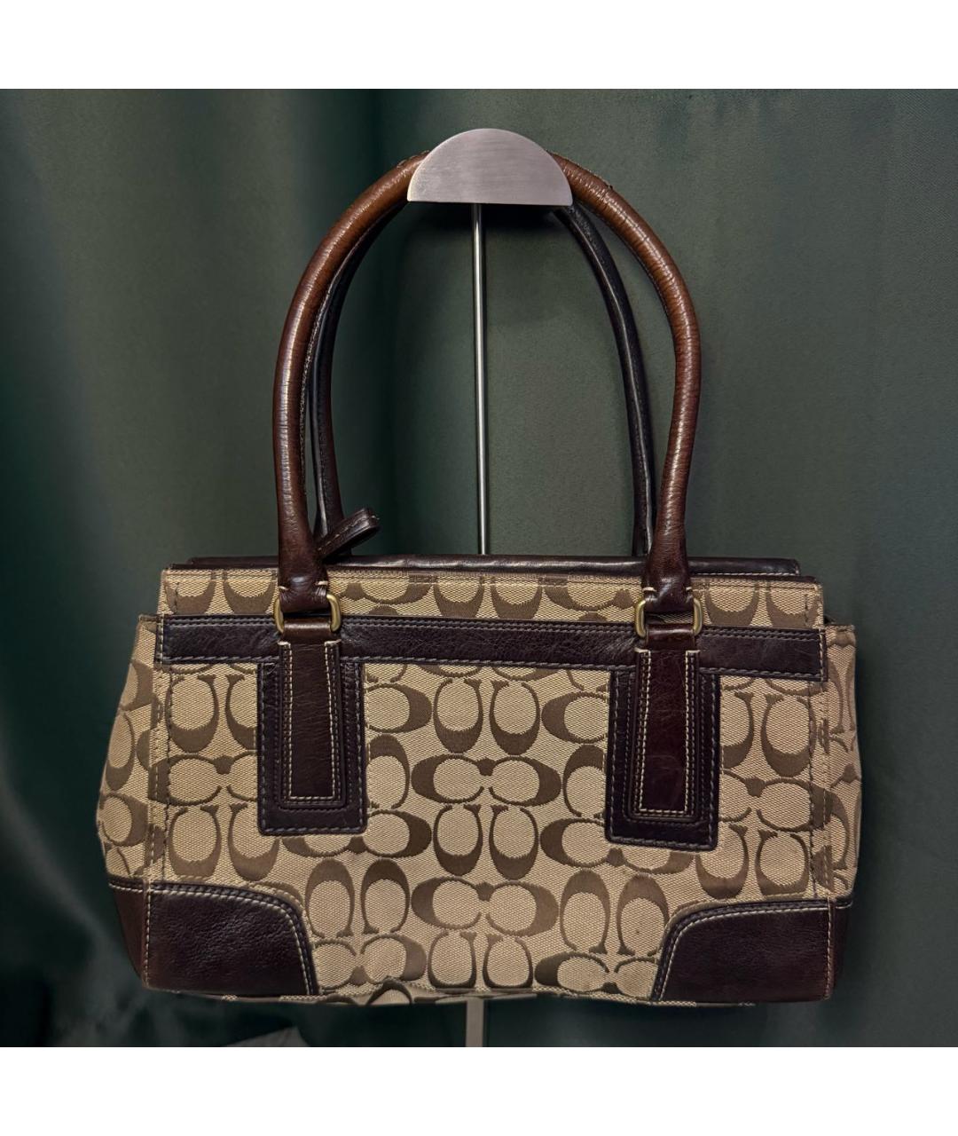 COACH Коричневая сумка с короткими ручками, фото 2