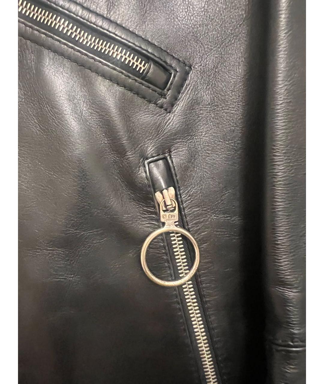 OFF-WHITE Черная кожаная куртка, фото 3