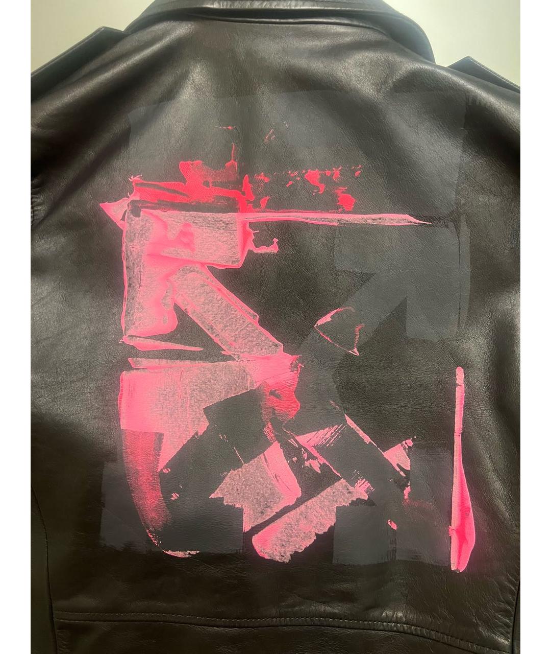 OFF-WHITE Черная кожаная куртка, фото 6