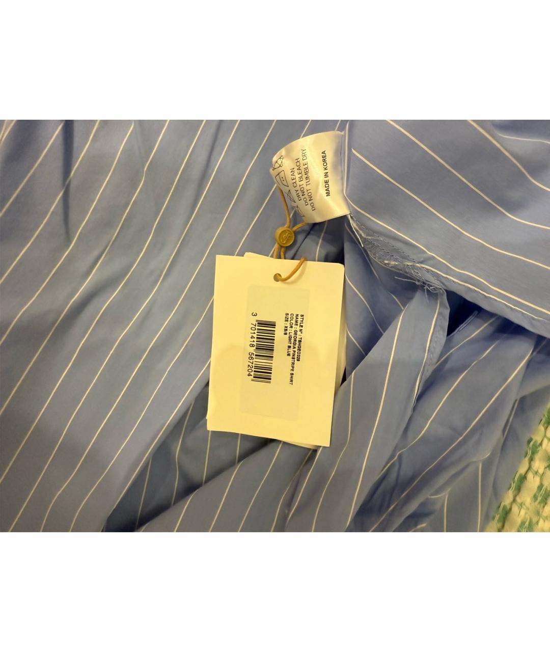 THE FRANKIE SHOP Голубая хлопковая рубашка, фото 6