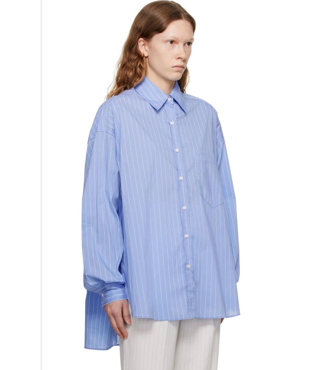 THE FRANKIE SHOP Голубая хлопковая рубашка, фото 7