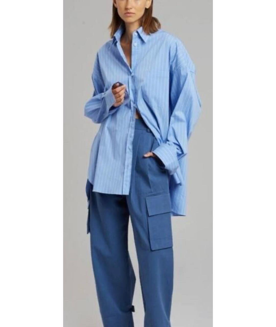 THE FRANKIE SHOP Голубая хлопковая рубашка, фото 8