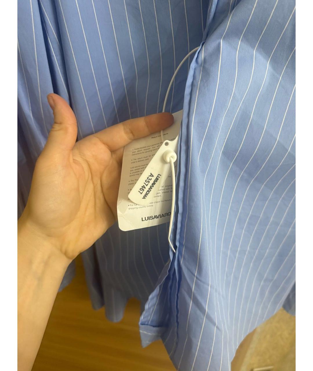 THE FRANKIE SHOP Голубая хлопковая рубашка, фото 3