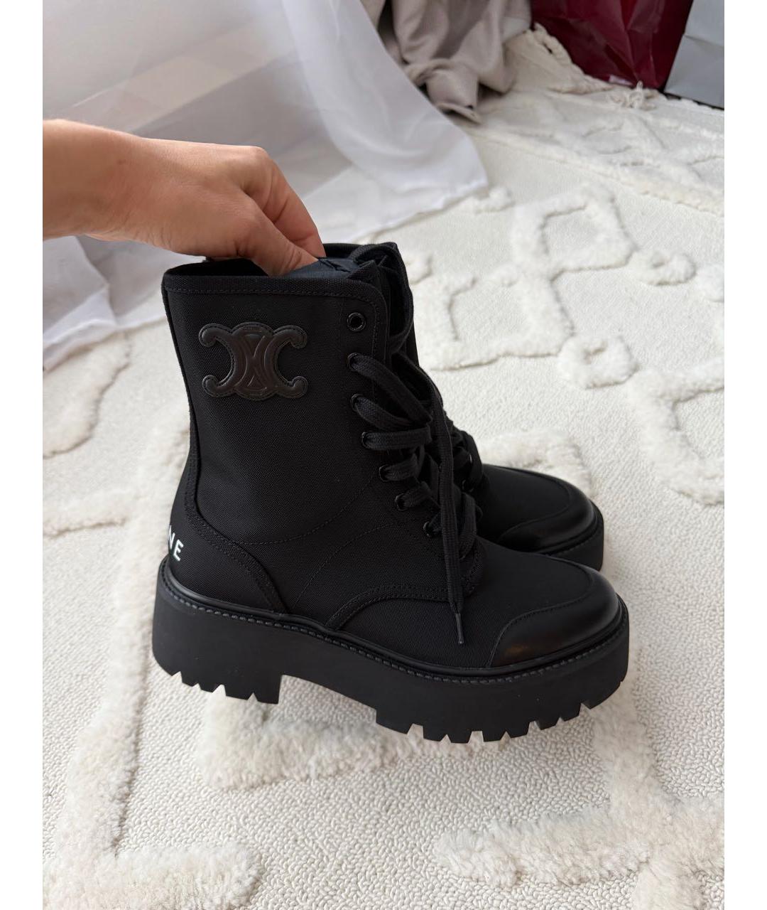 CELINE Черные текстильные ботинки, фото 7