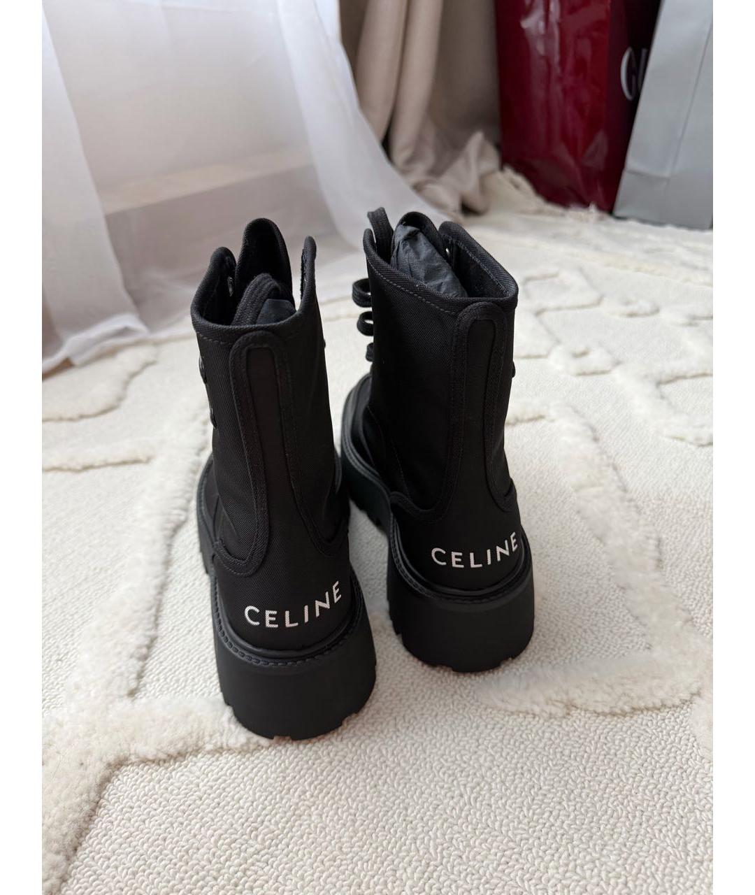 CELINE Черные текстильные ботинки, фото 4