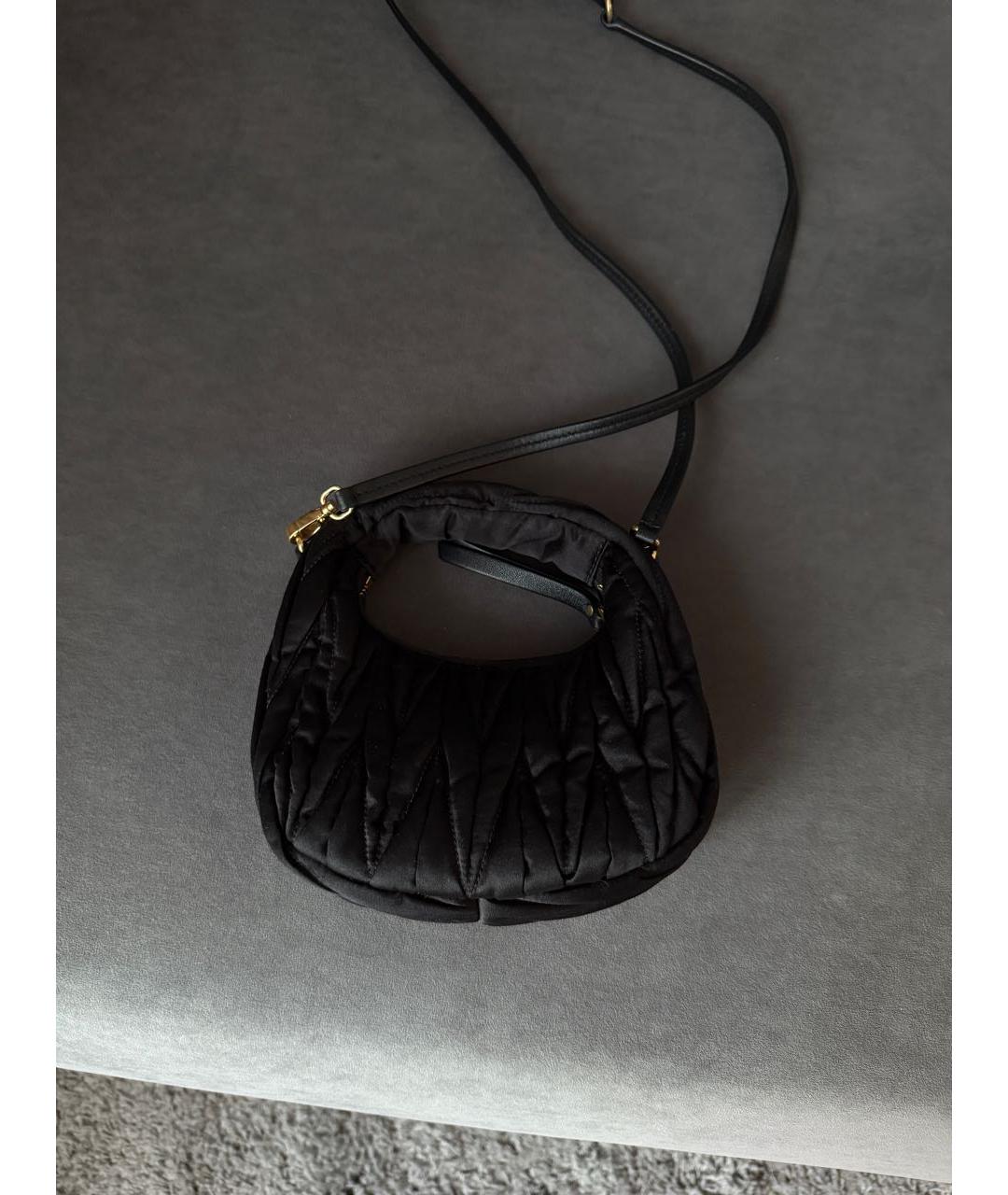 MIU MIU Черная синтетическая сумка через плечо, фото 3
