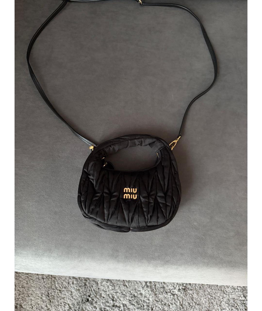 MIU MIU Черная синтетическая сумка через плечо, фото 6