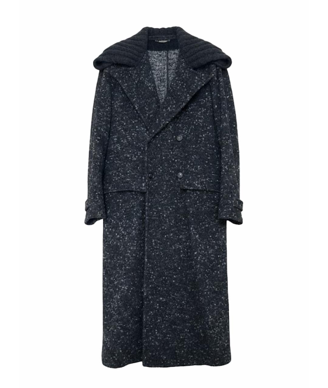 DOLCE&GABBANA Черное шерстяное пальто, фото 1