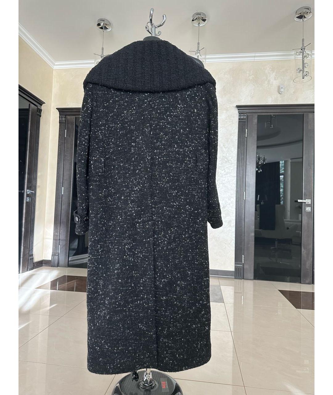 DOLCE&GABBANA Черное шерстяное пальто, фото 2