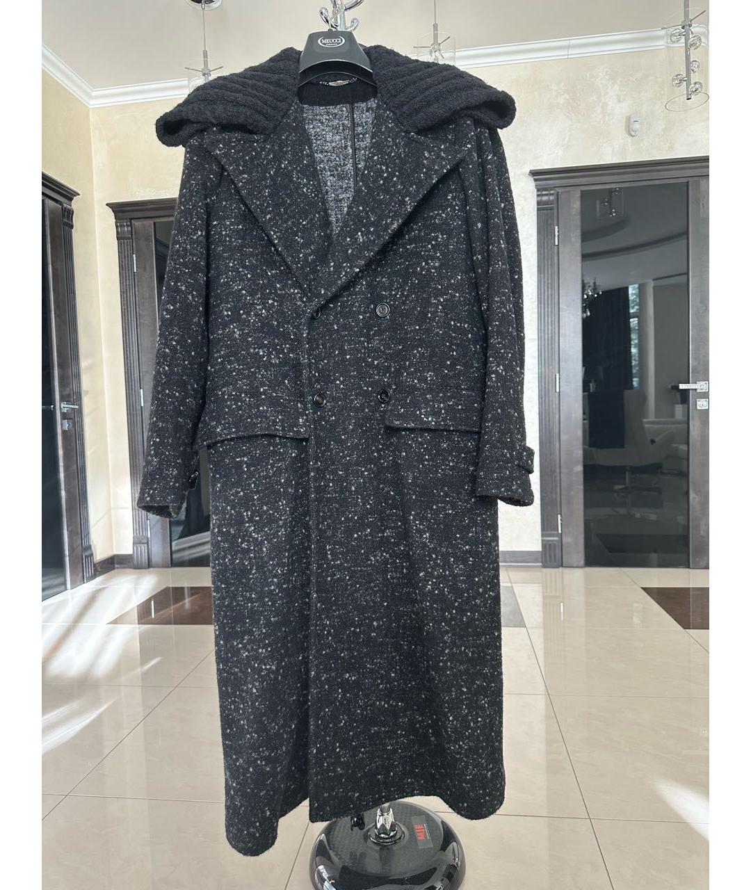 DOLCE&GABBANA Черное шерстяное пальто, фото 8