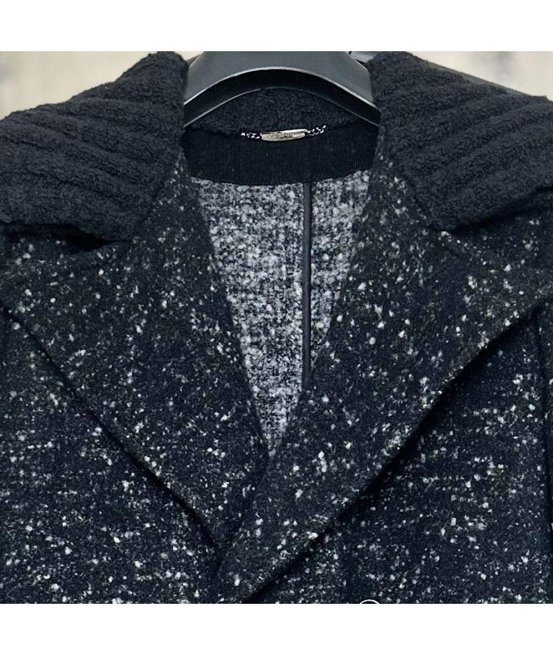 DOLCE&GABBANA Черное шерстяное пальто, фото 3