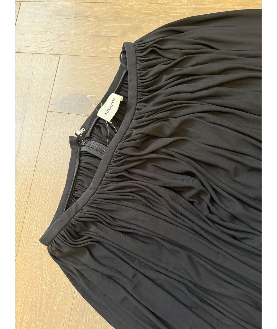 KHAITE Черная вискозная юбка макси, фото 6