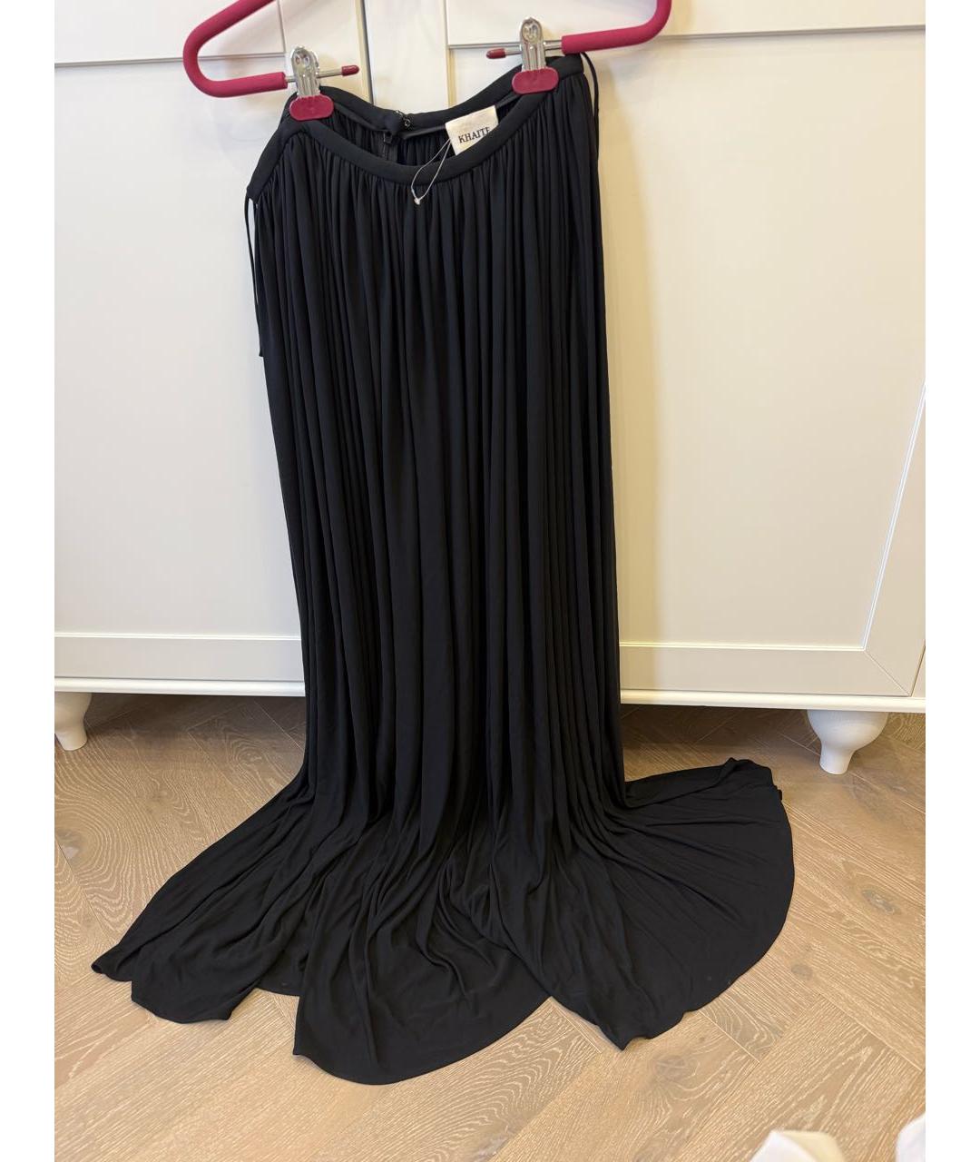 KHAITE Черная вискозная юбка макси, фото 4