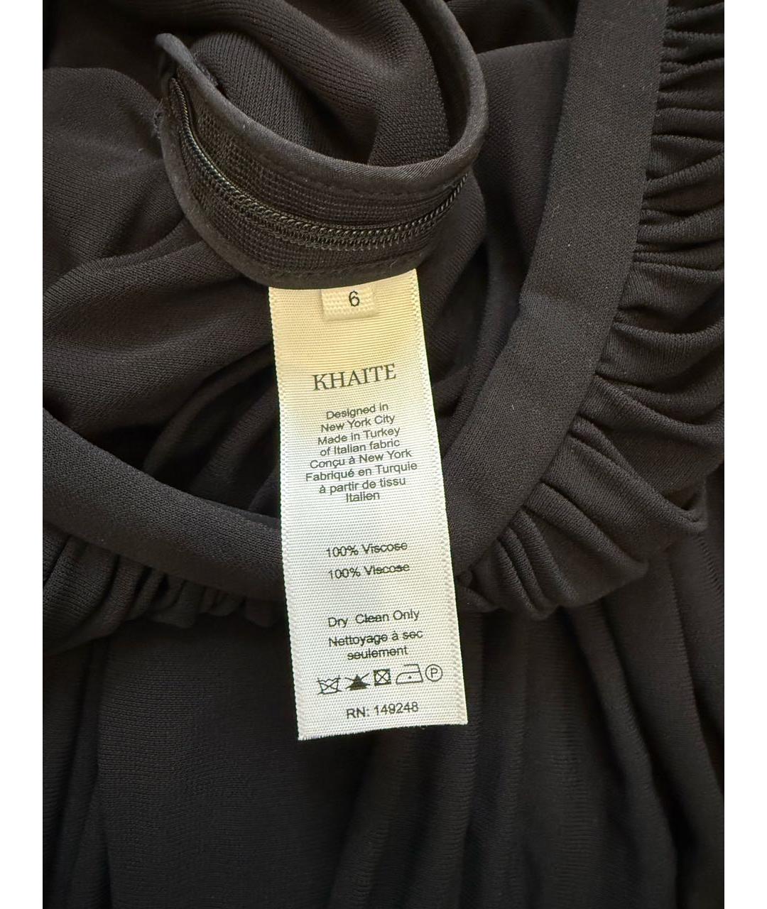 KHAITE Черная вискозная юбка макси, фото 5