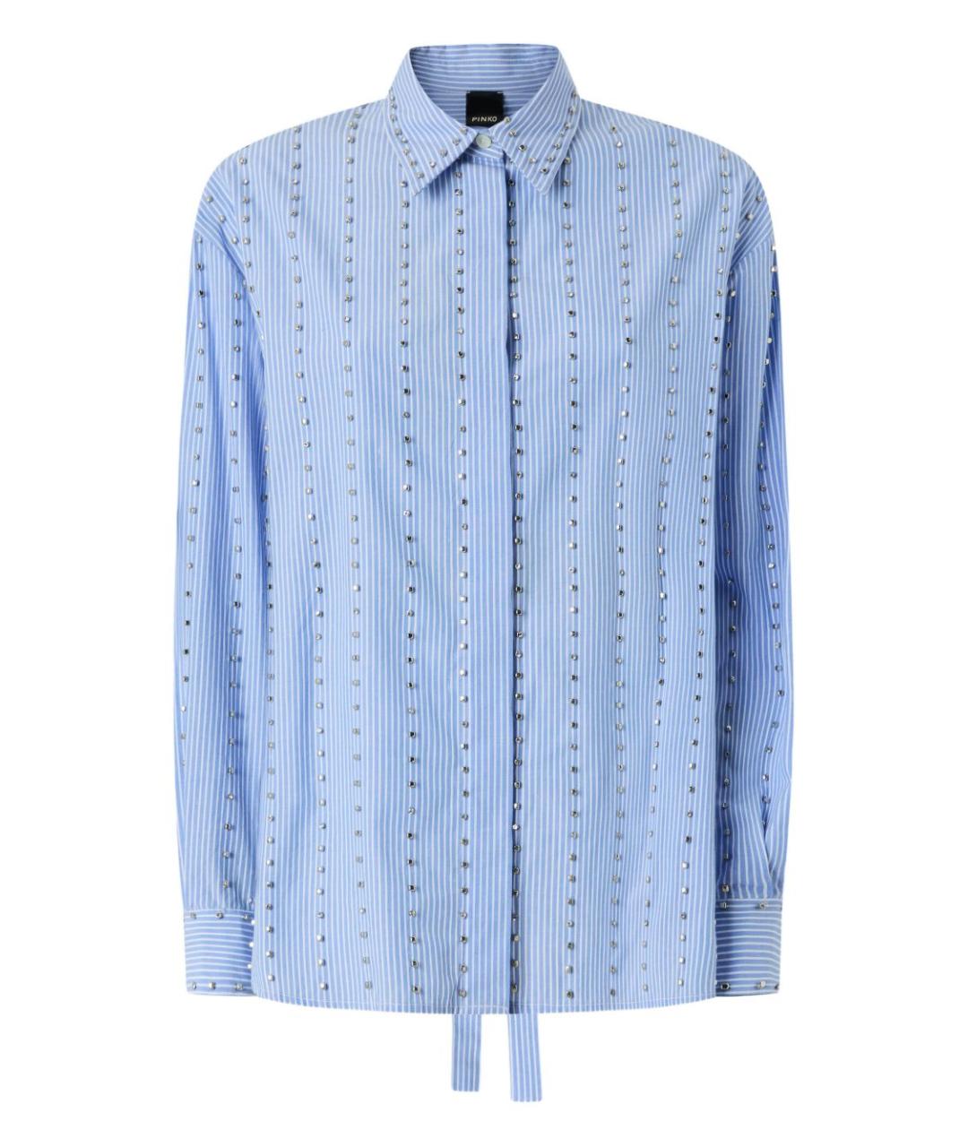 PINKO Голубая хлопковая рубашка, фото 1