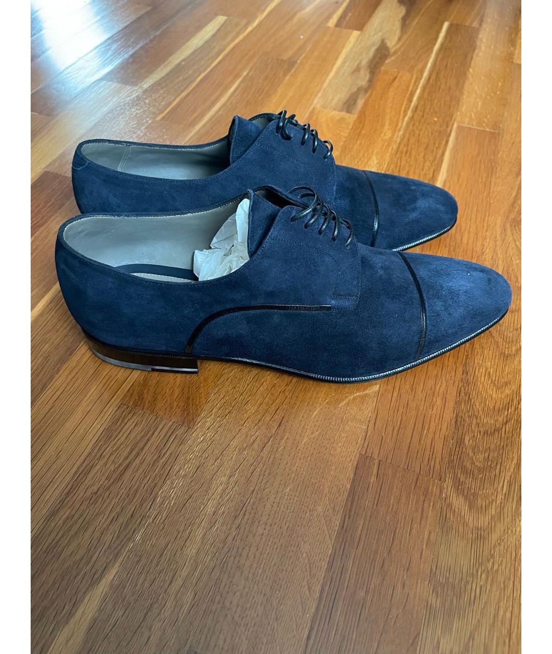 BRIONI Темно-синие замшевые туфли, фото 9