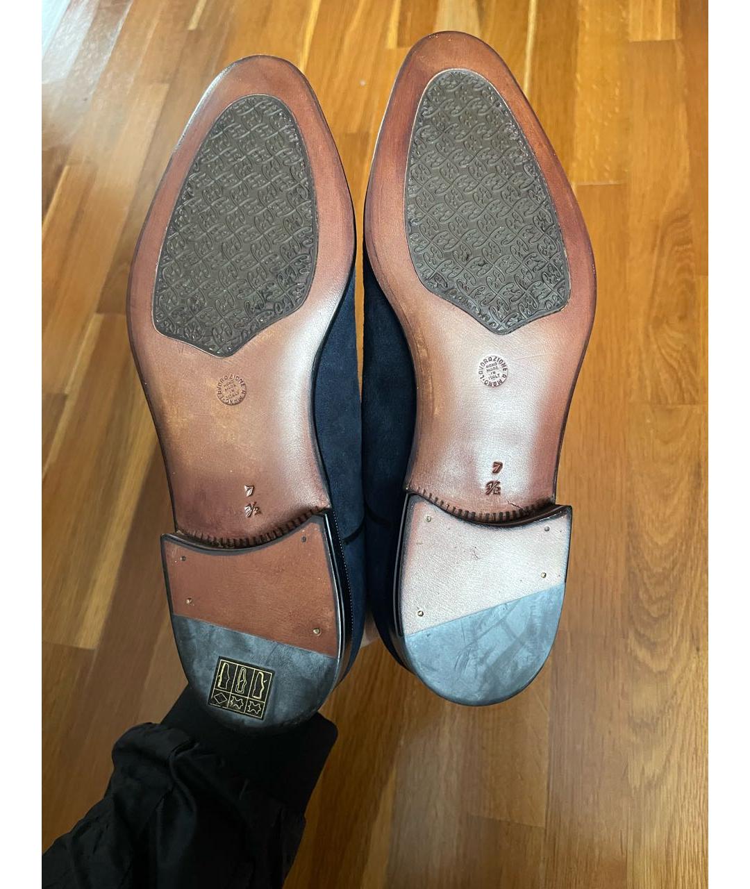 BRIONI Темно-синие замшевые туфли, фото 5