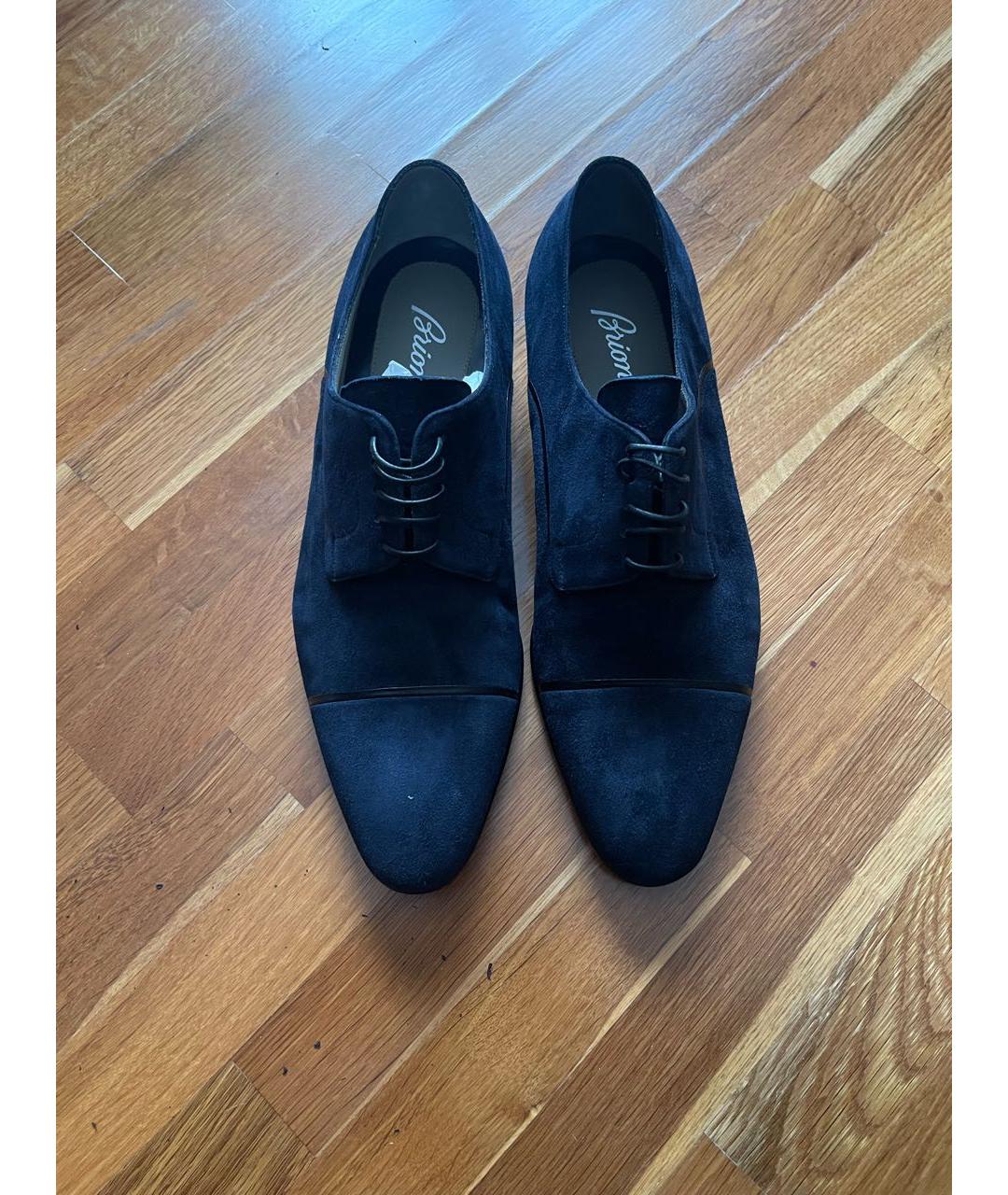 BRIONI Темно-синие замшевые туфли, фото 3