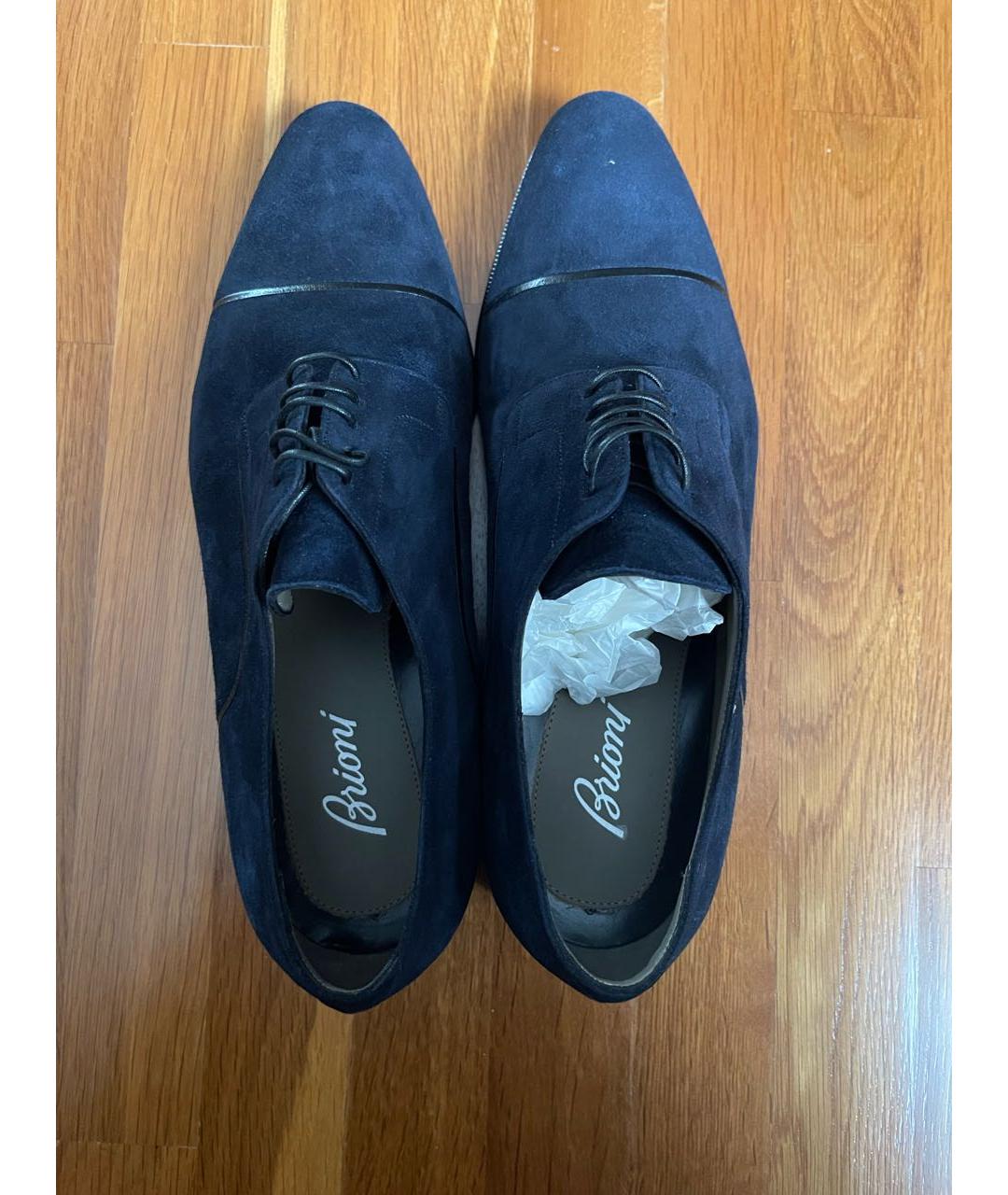BRIONI Темно-синие замшевые туфли, фото 4