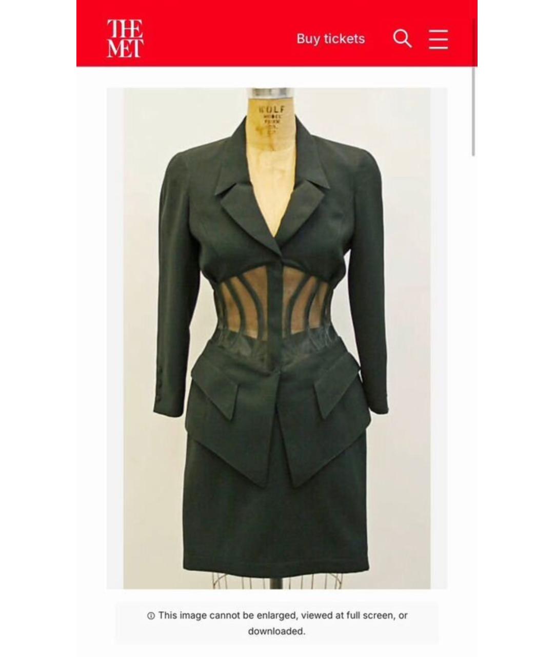 THIERRY MUGLER VINTAGE Черный костюм с юбками, фото 7