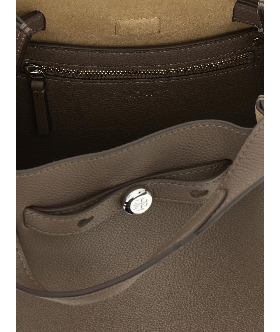 TORY BURCH Коричневая кожаная сумка тоут, фото 4