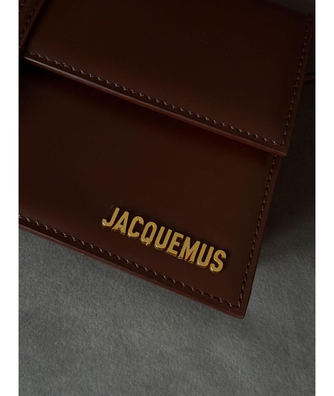 JACQUEMUS Коричневая сумка с короткими ручками из искусственной кожи, фото 6