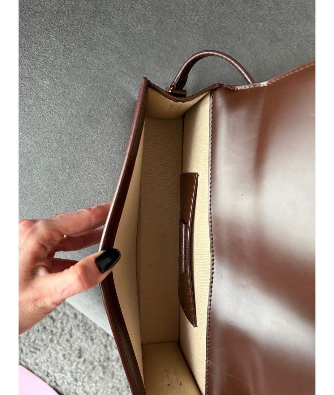 JACQUEMUS Коричневая сумка с короткими ручками из искусственной кожи, фото 4