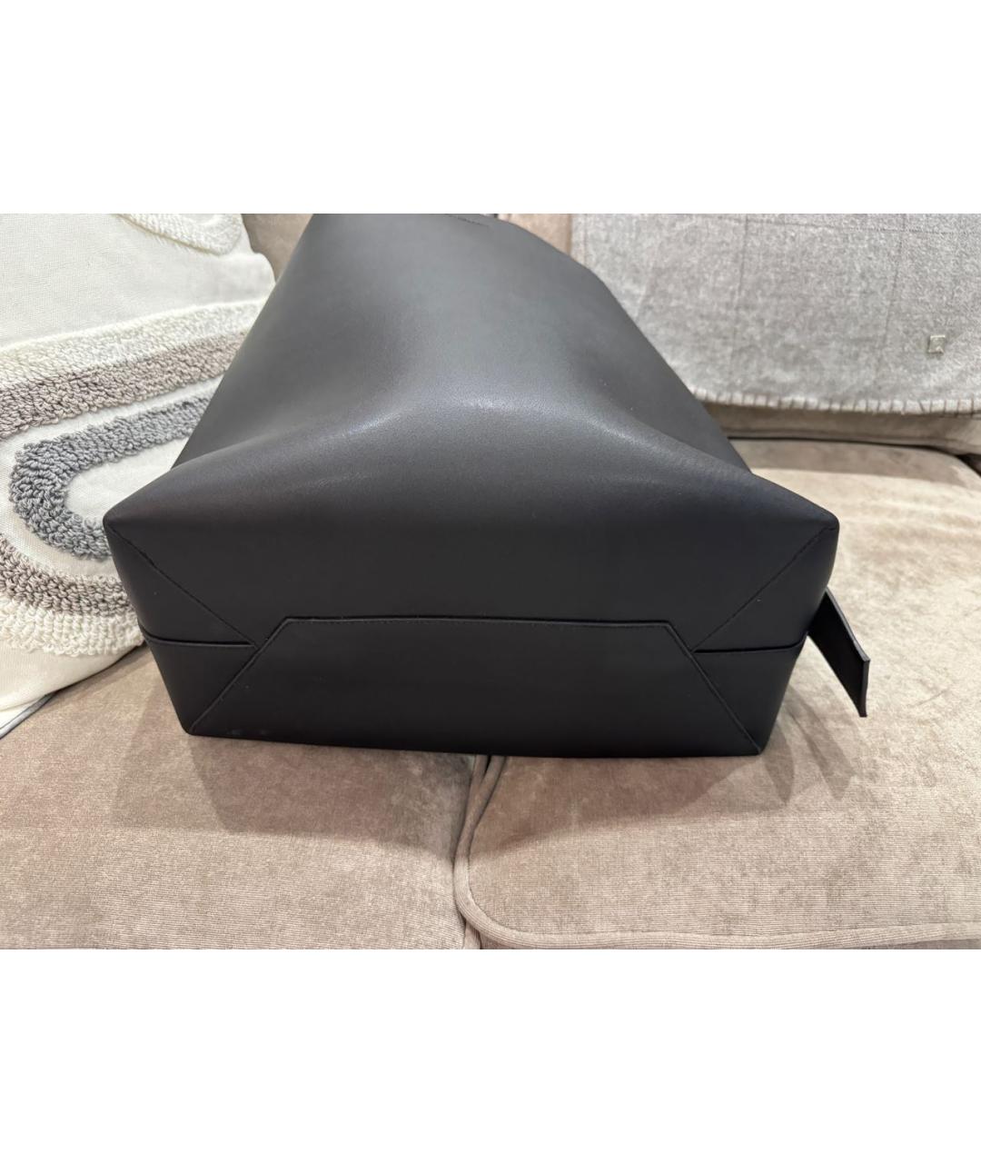 ARKET Черная кожаная сумка тоут, фото 3