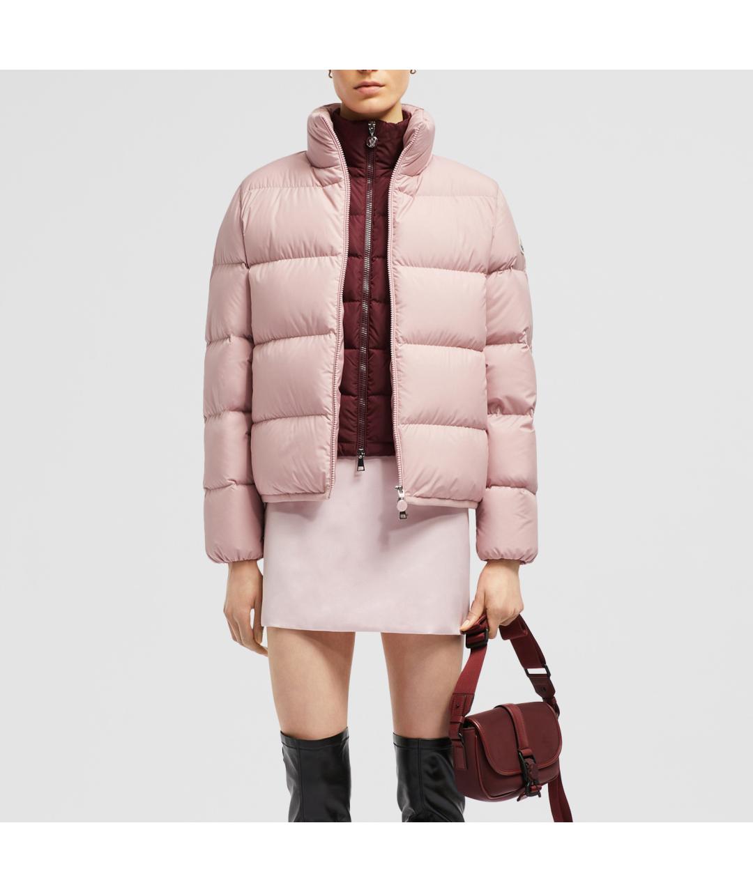 MONCLER Розовая полиамидовая куртка, фото 2
