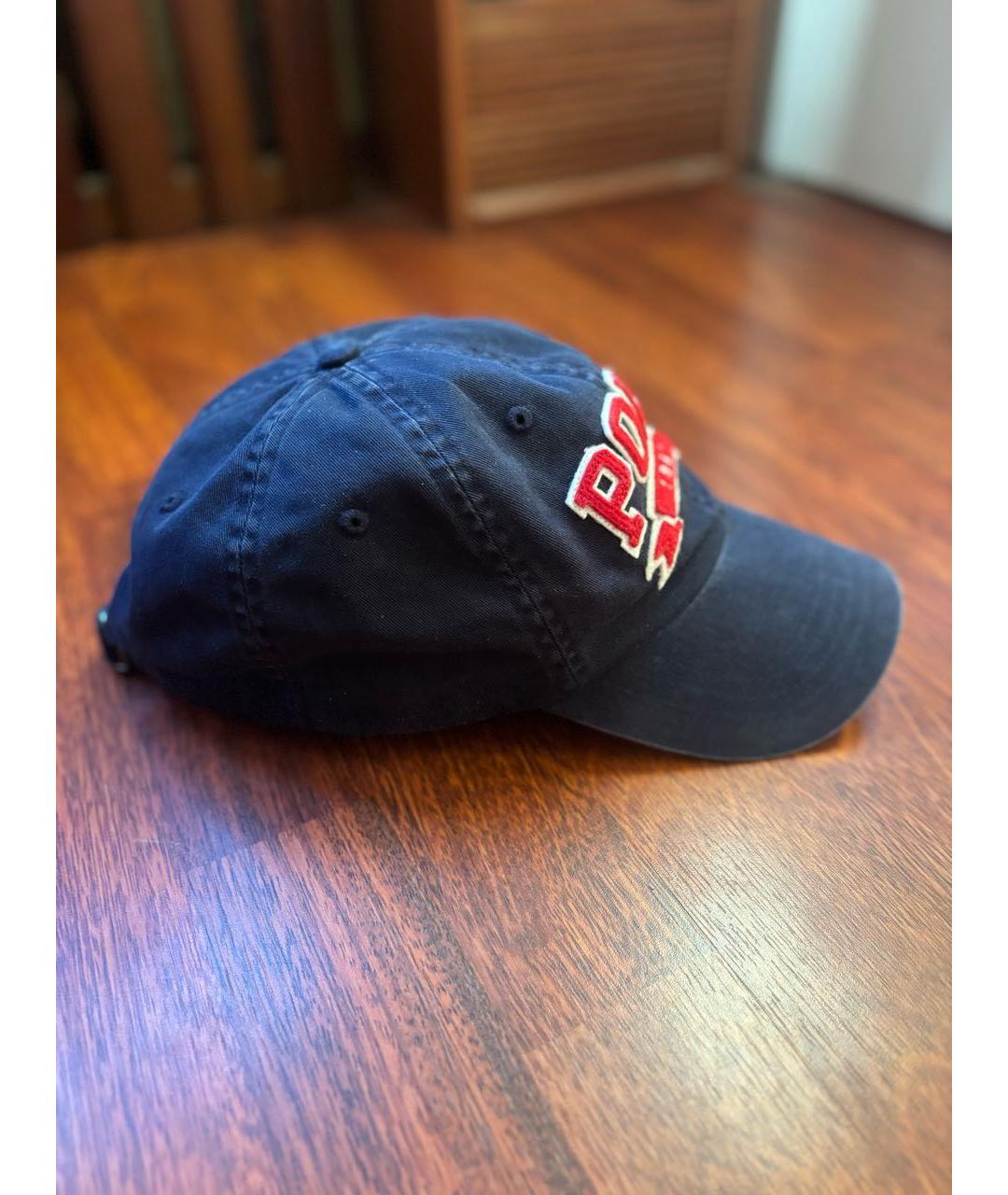 POLO RALPH LAUREN Темно-синяя хлопковая кепка/бейсболка, фото 2