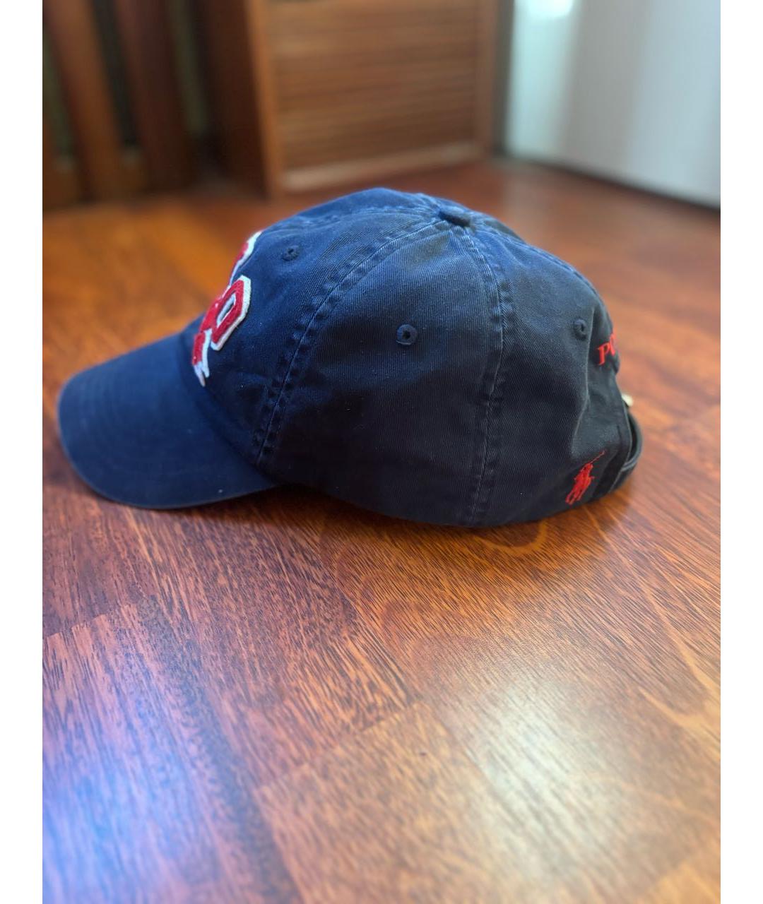 POLO RALPH LAUREN Темно-синяя хлопковая кепка/бейсболка, фото 3