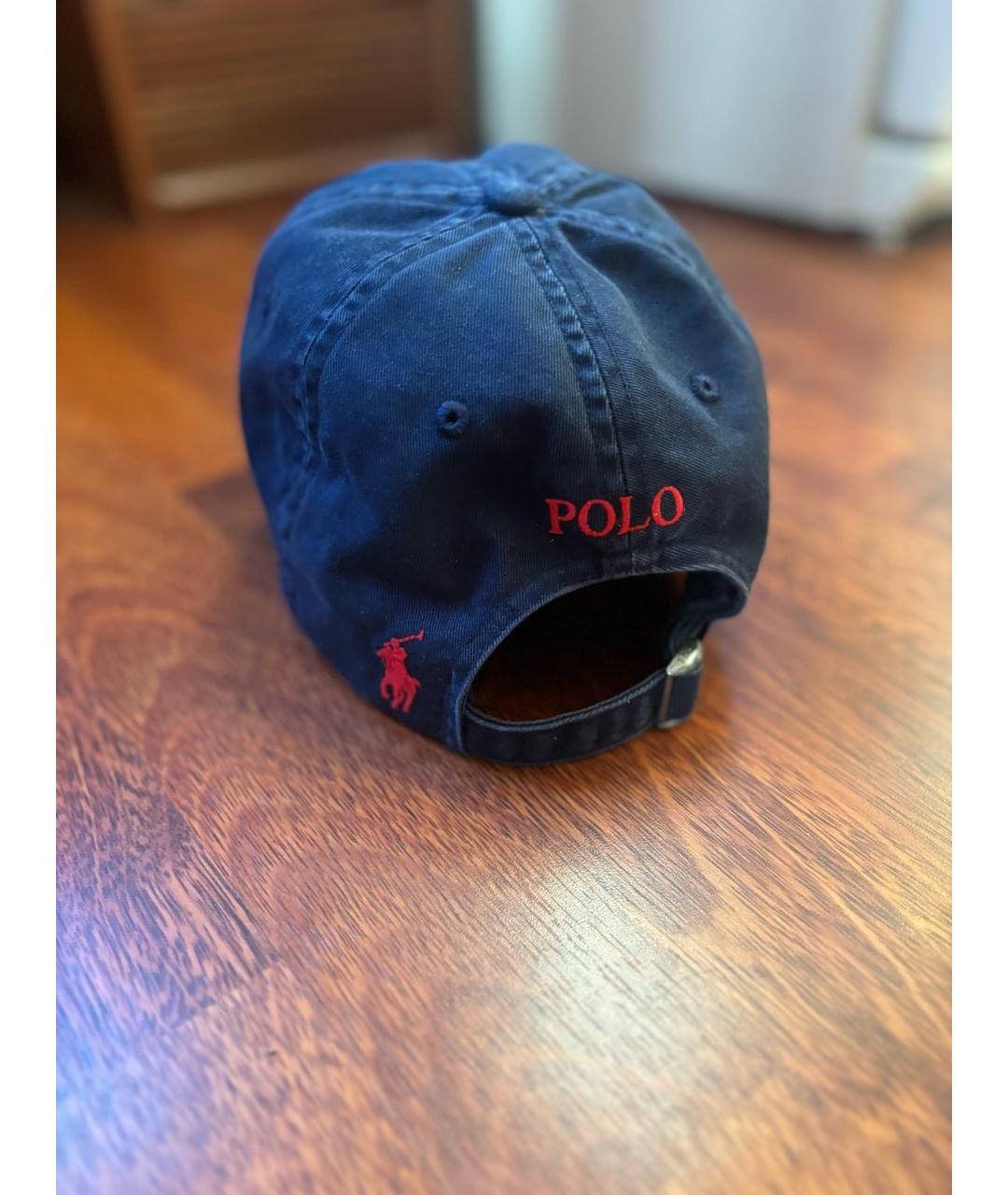 POLO RALPH LAUREN Темно-синяя хлопковая кепка/бейсболка, фото 7