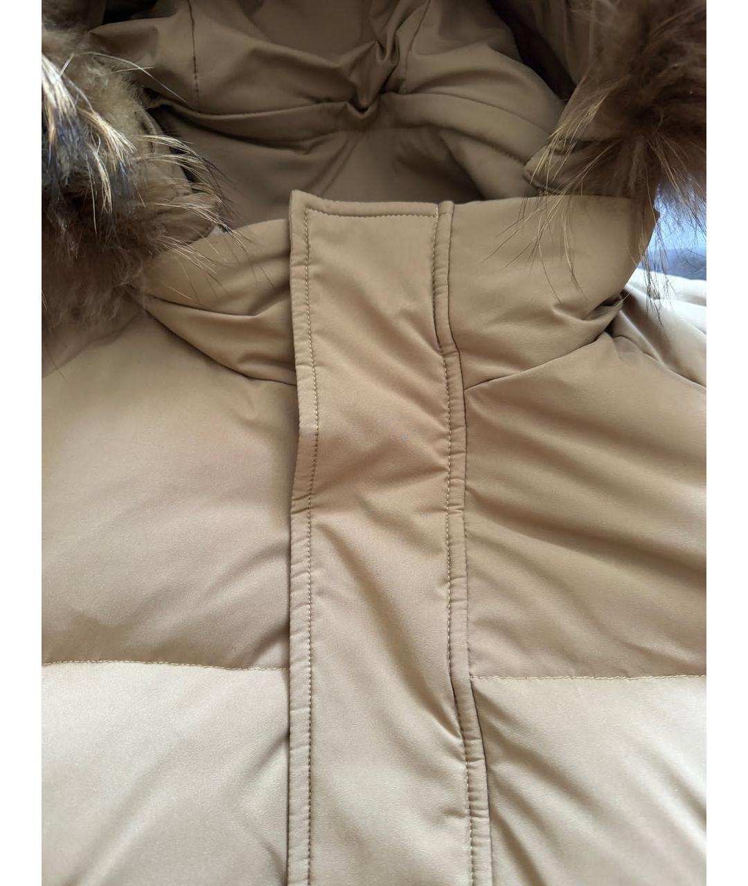 CORNELIANI Бежевый полиэстеровый пуховик, фото 4