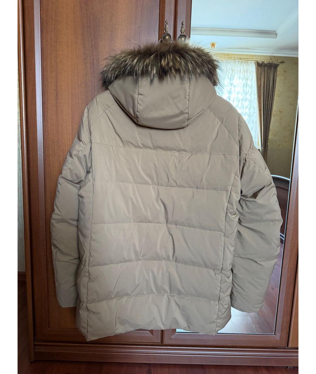 CORNELIANI Бежевый полиэстеровый пуховик, фото 2