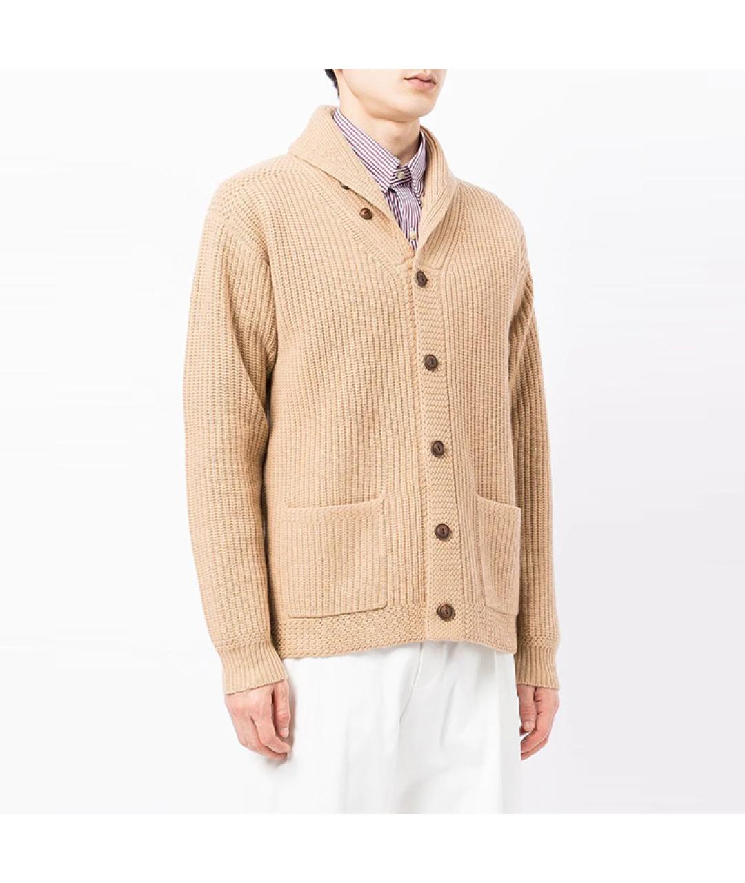 POLO RALPH LAUREN Бежевый шерстяной кардиган, фото 4