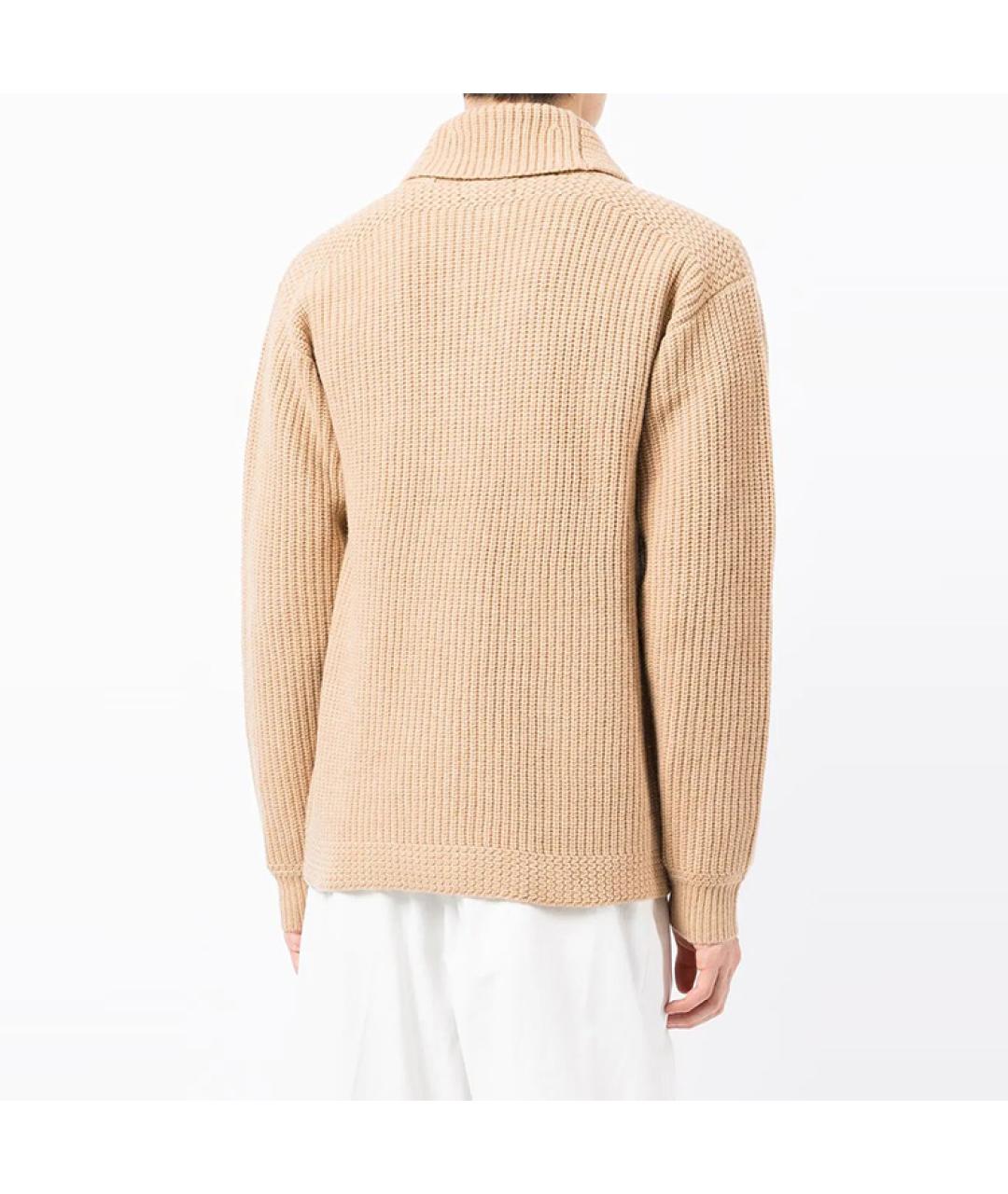 POLO RALPH LAUREN Бежевый шерстяной кардиган, фото 3