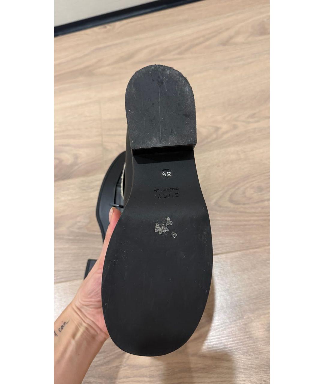 GUCCI Черные кожаные ботинки, фото 7