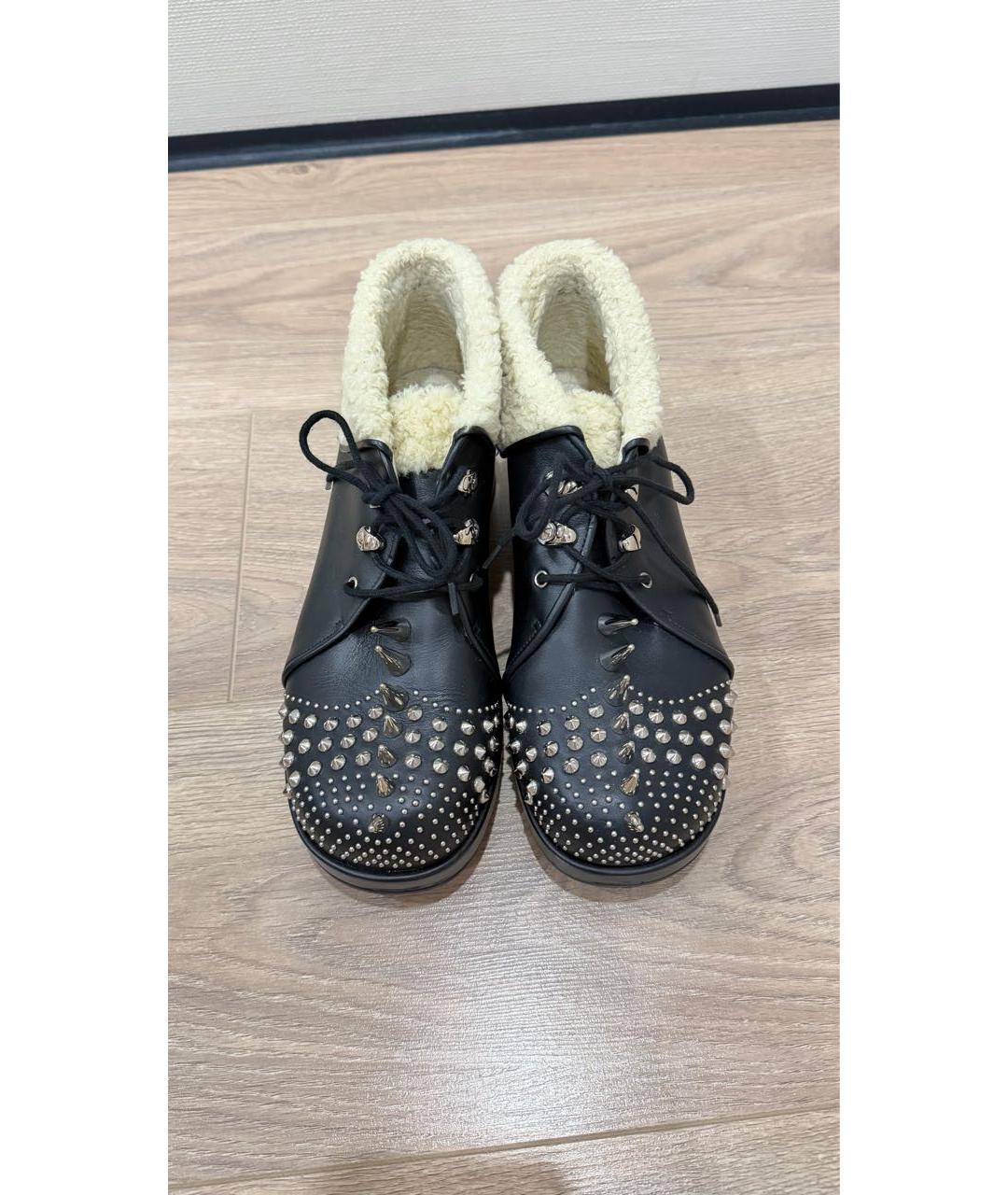 GUCCI Черные кожаные ботинки, фото 2