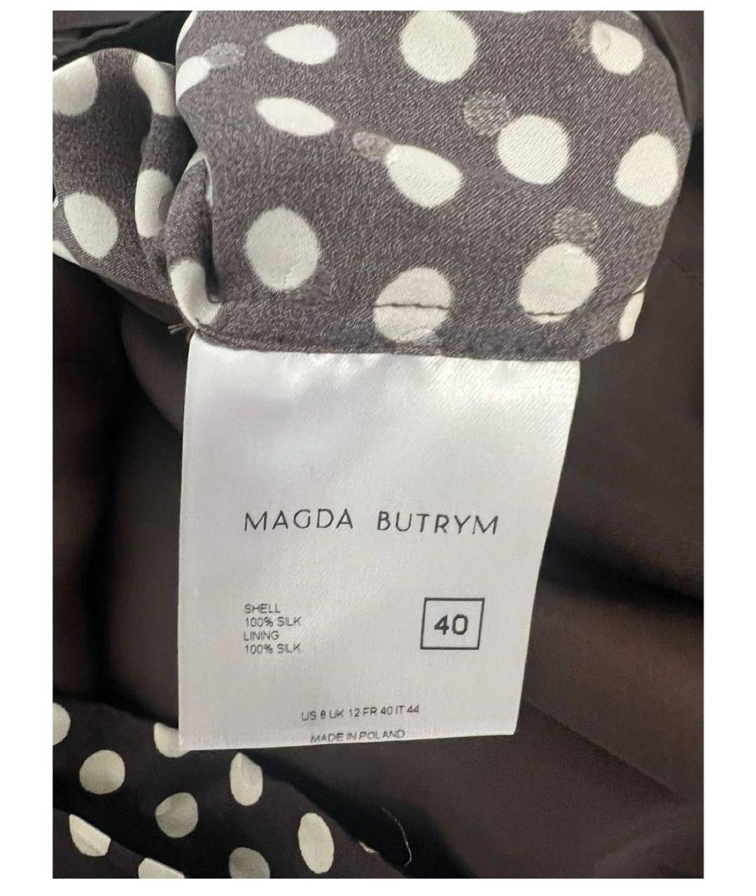 MAGDA BUTRYM Коричневое шелковое коктейльное платье, фото 5