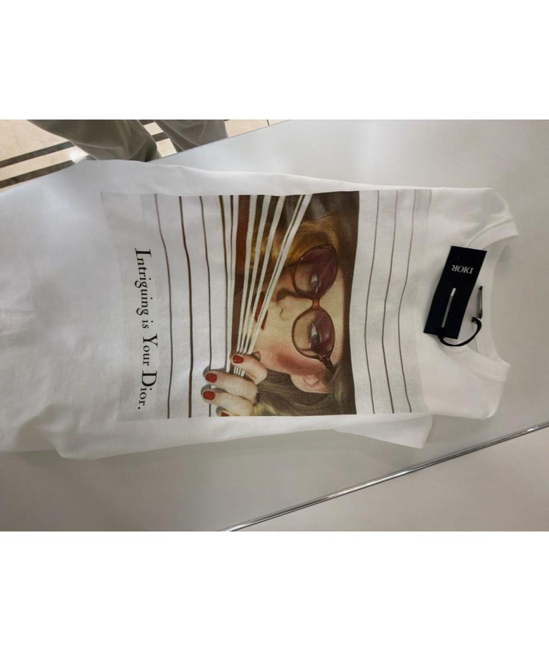 CHRISTIAN DIOR Белая хлопковая футболка, фото 4